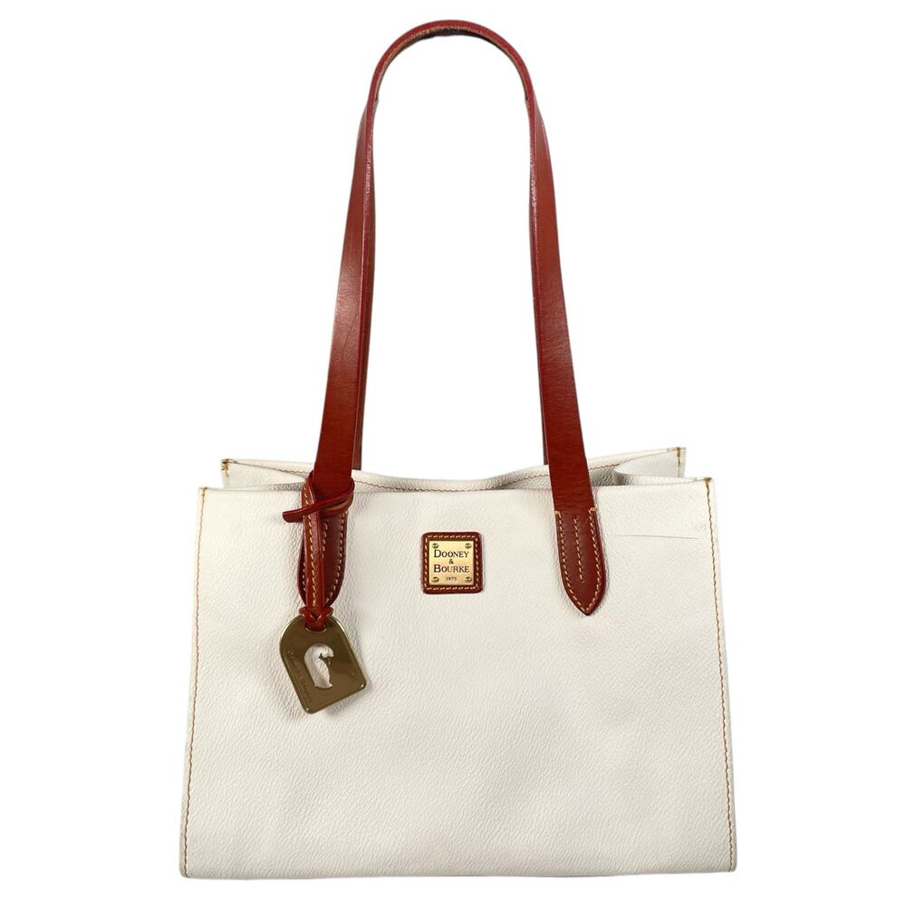 Dooney & Bourke Eva Shopper White Pebble Leather Shoulder Bag